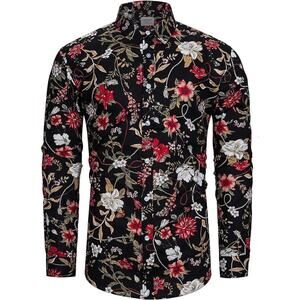 NWT Cotton Mens Long Sleeve Floral Dress Shirt Size Small